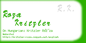 roza kritzler business card